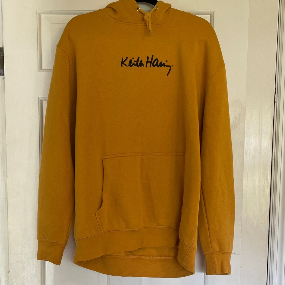 Men’s Keith Haring Heart Face Hoodie - Relaxed Fit, size XL